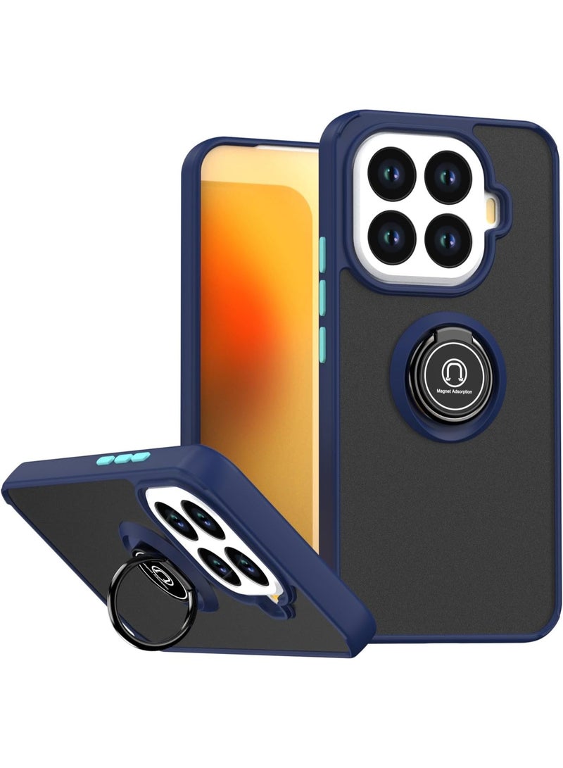 جراب لهاتف Xiaomi 15T Pro، مزود بحلقة معدنية دوارة، وغطاء مسند، وحامل مغناطيسي للسيارة، ومقاوم للصدمات وبصمات الأصابع. - Image 1